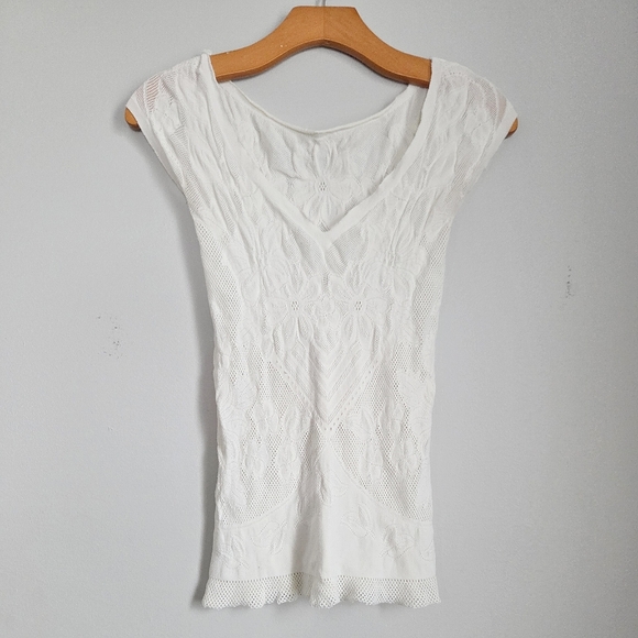 bebe Tops - * SOLD Bebe Laser Cut Nylon Top XS/ S